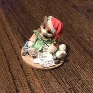 Christmas Calico Kitten Figurine